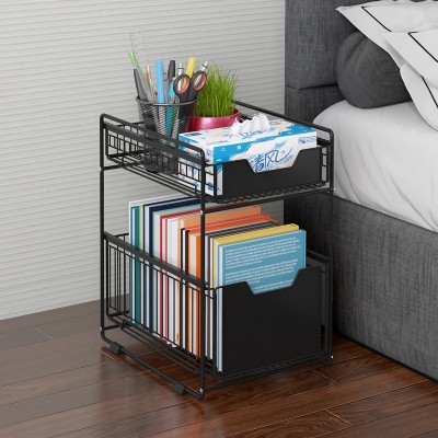 Standing Home Use Book Storage Accessaries Organizer Metal Shelf Kitchen Racks and Holders